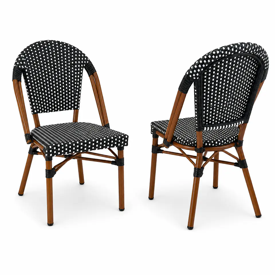 Silla Bistro Parisina Ratan Trenzado Base Nogal 4