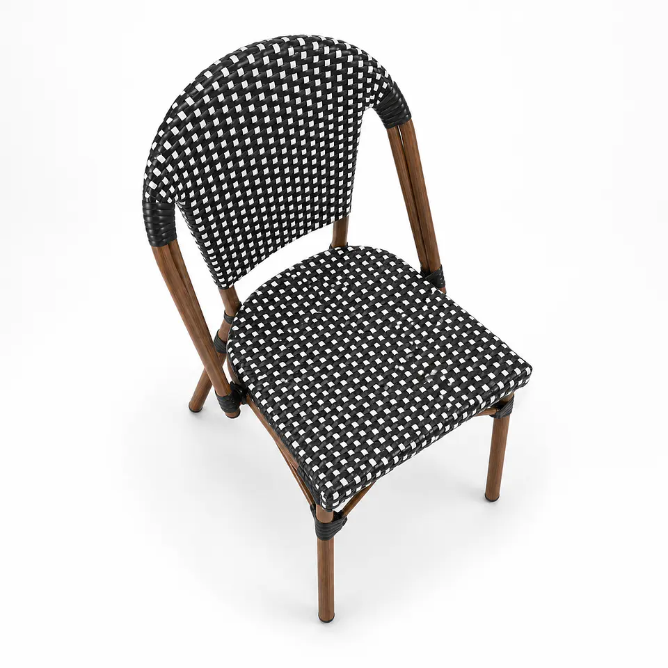 Silla Bistro Parisina Ratan Trenzado Base Nogal 11