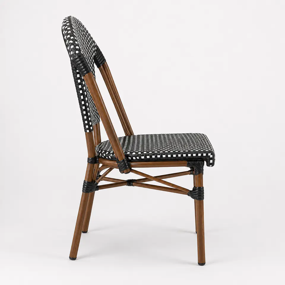 Silla Bistro Parisina Ratan Trenzado Base Nogal 12