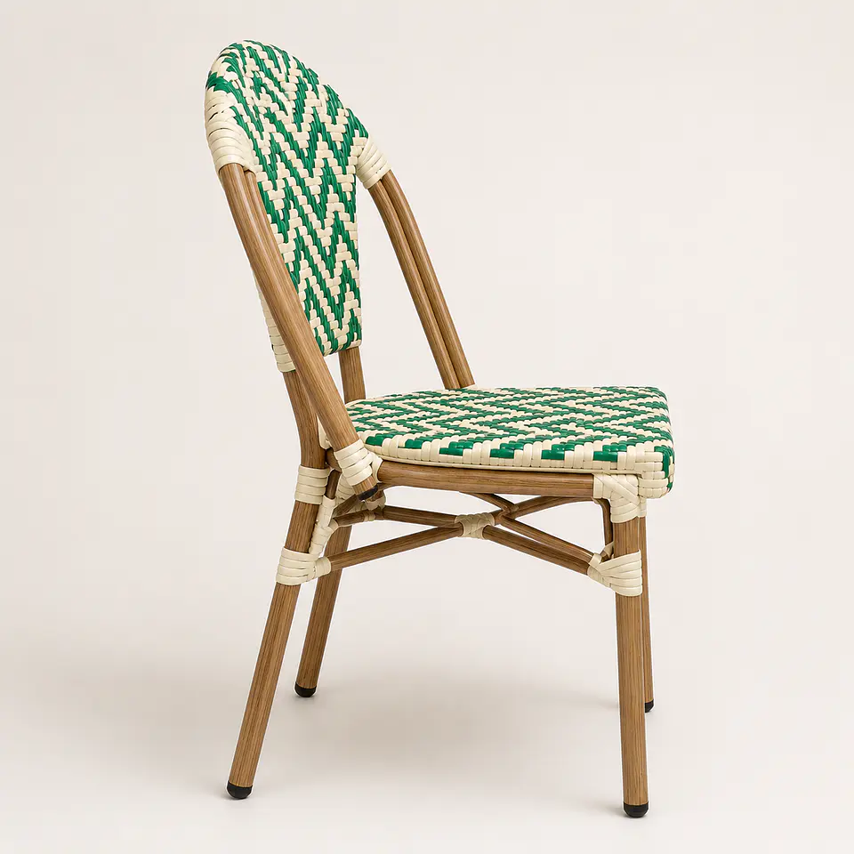 Silla Bistro Parisina Ratan Trenzado Base Natural 8