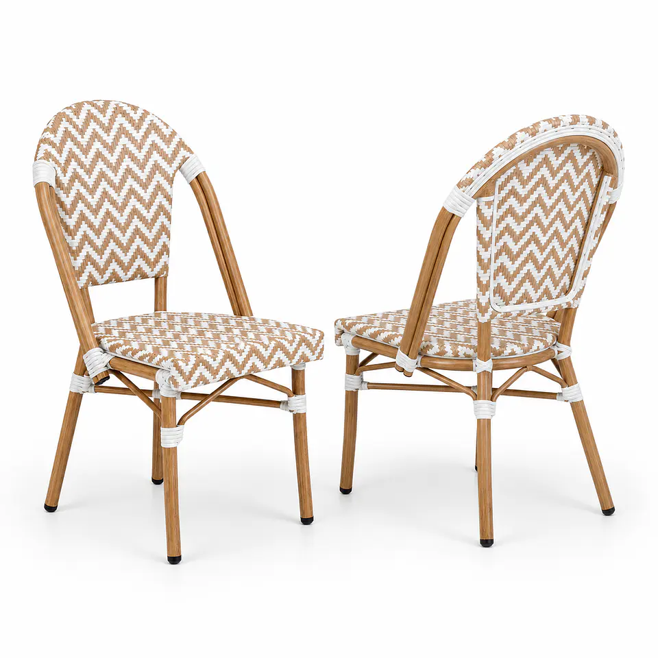 Silla Bistro Parisina Ratan Trenzado Base Natural 4