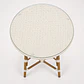 Mesa Redonda Bistro Cubierta Ratan Blanco + Vidrio 70cm Diámetro - Miniatura 5