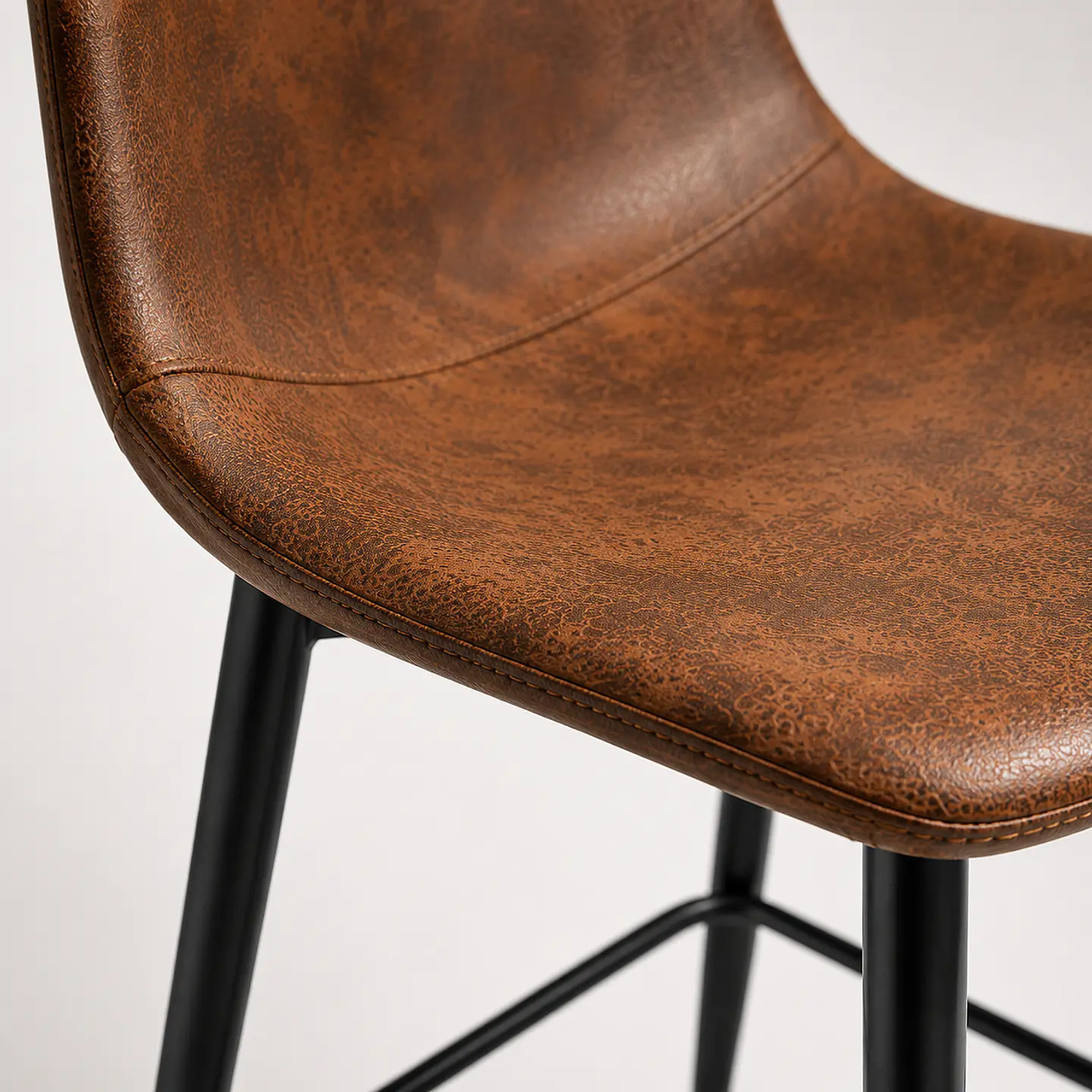 Taburete Eames Ecocuero Café Vintage 65cm 3