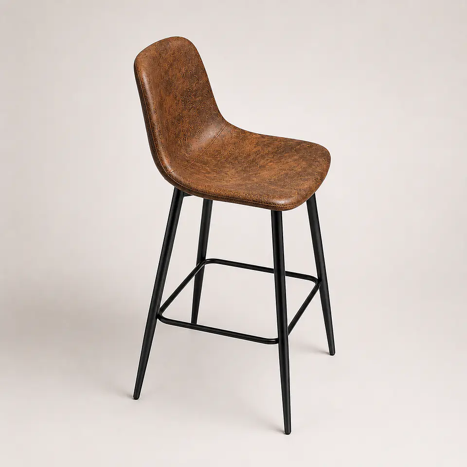Taburete Eames Ecocuero Café Vintage 65cm 4