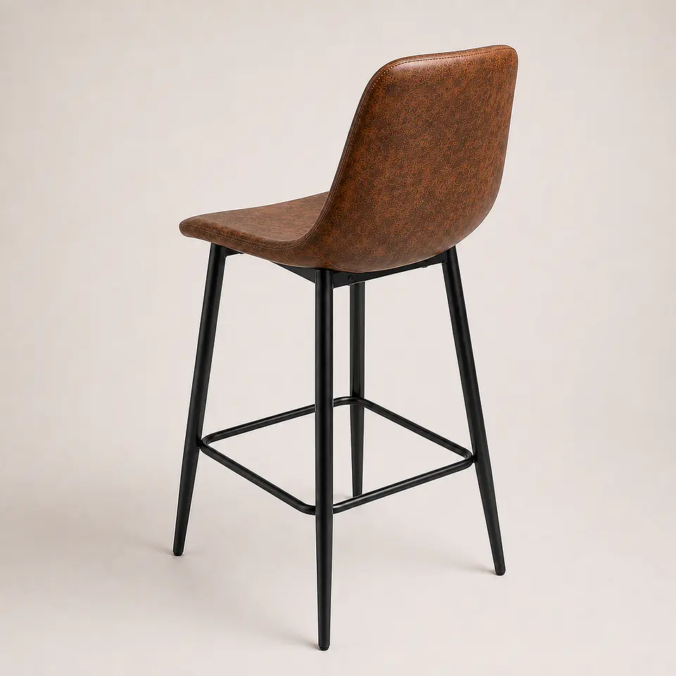 Taburete Eames Ecocuero Café Vintage 65cm 5