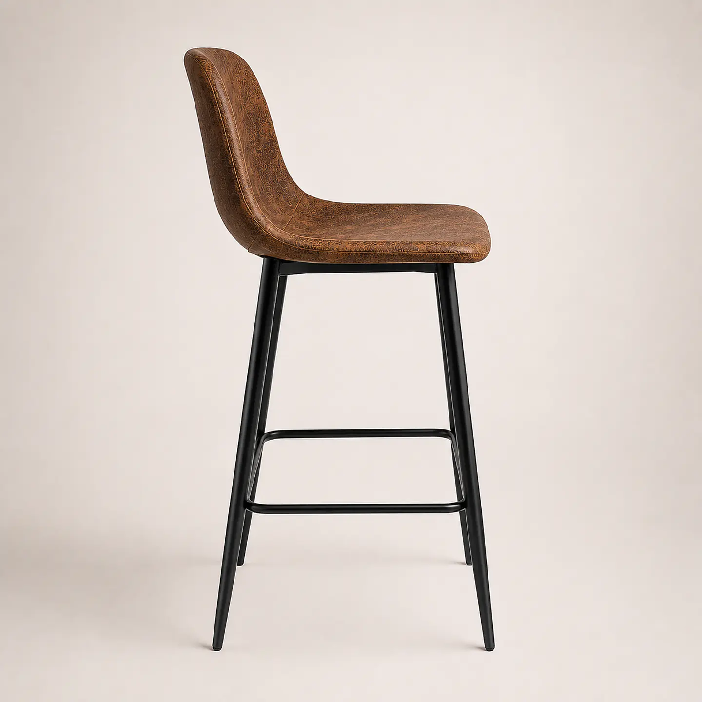 Taburete Eames Ecocuero Café Vintage 65cm 6