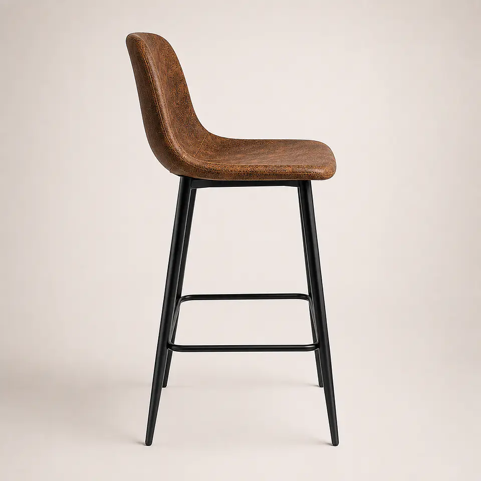 Taburete Eames Ecocuero Café Vintage 65cm 6