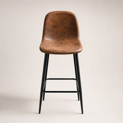 Taburete Eames Ecocuero Café Vintage 65cm