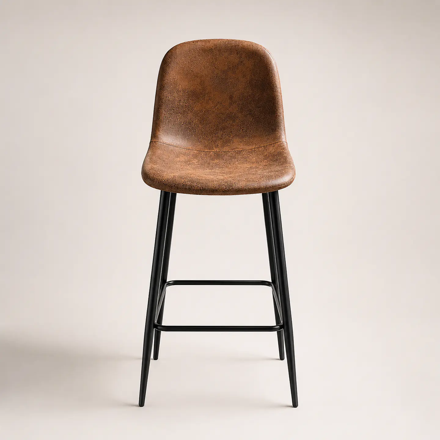 Taburete Eames Ecocuero Café Vintage 65cm 1
