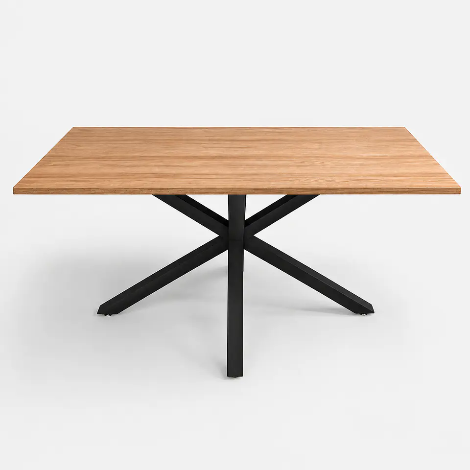 Comedor Ohmioh Rectangular + Sillas Cesna Oak Nogal 6
