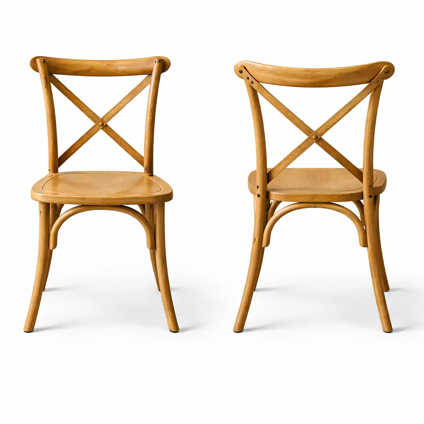 Pack de 2 Sillas Crossback Oak Café Estilo Europeo 2