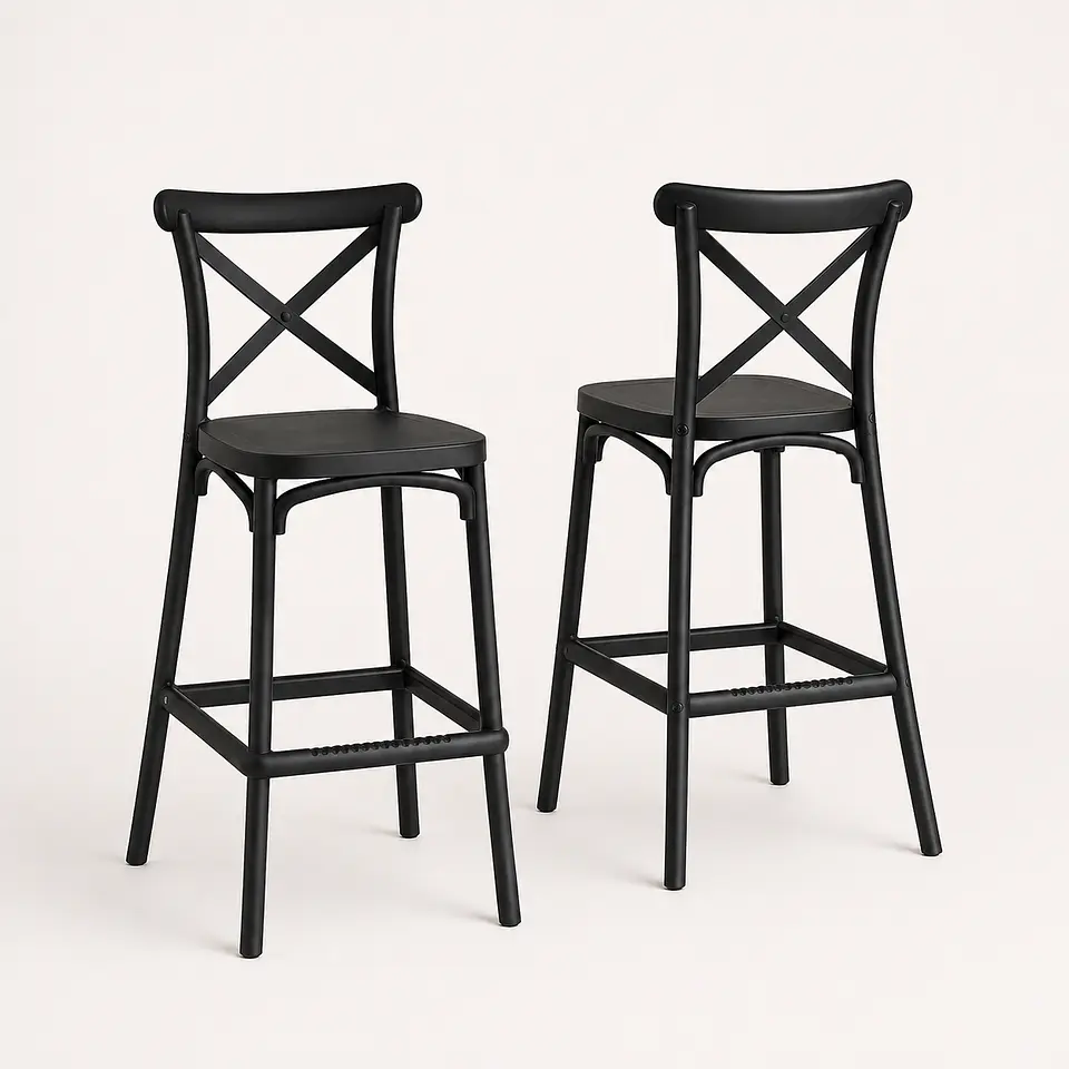 Taburete Crossback Basic Negro 65cm  7