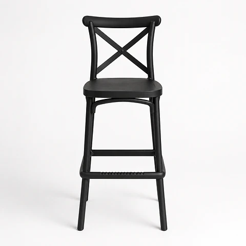 Taburete Crossback Basic Negro 65cm 
