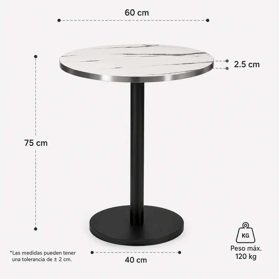 Mesa de alto Trafico Redonda 60cm 5