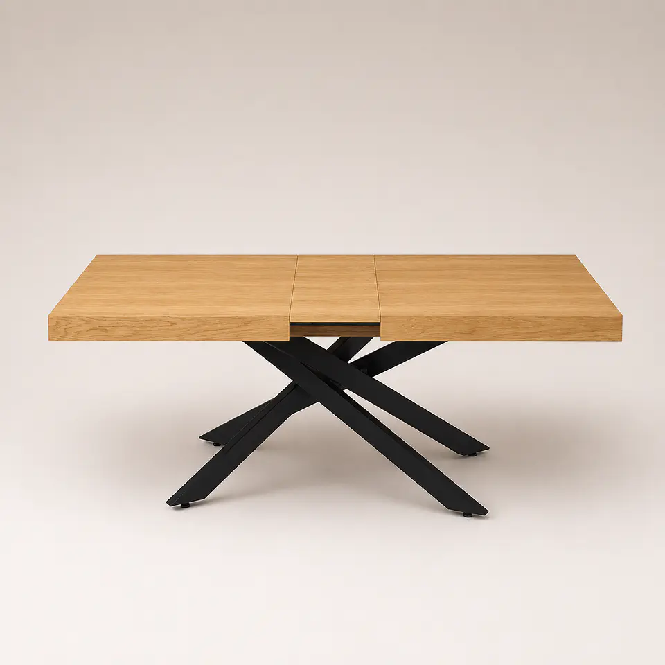 Mesa Nagam Extensible Rectangular 3 en 1 Base Negro 3