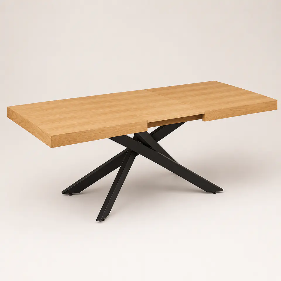 Mesa Nagam Extensible Rectangular 3 en 1 Base Negro 2