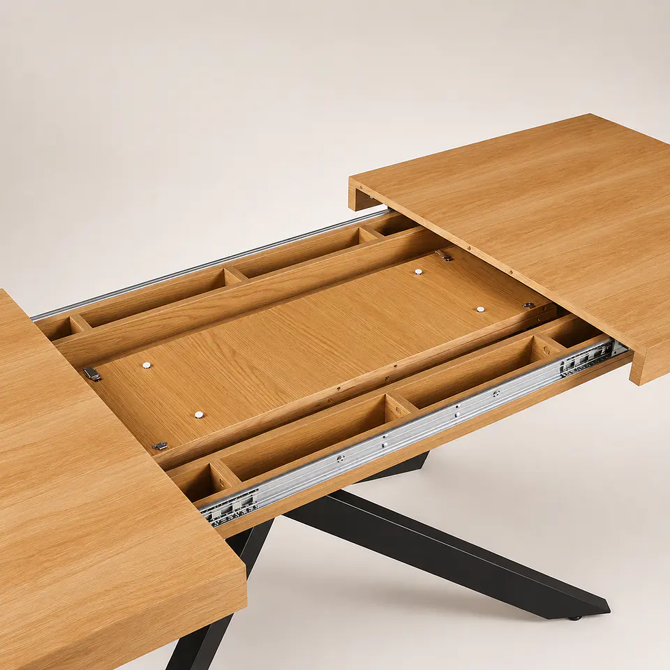 Mesa Nagam Extensible Rectangular 3 en 1 Base Negro 7