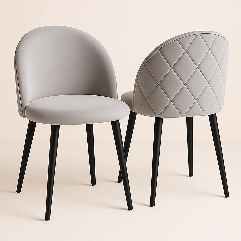 Silla Berna Velvet Base Negro  10