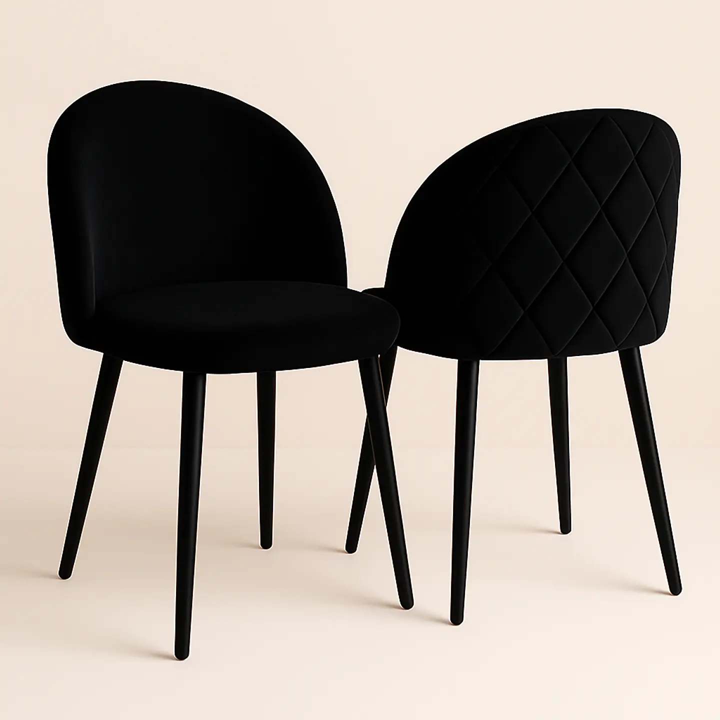 Silla Berna Velvet Base Negro  12