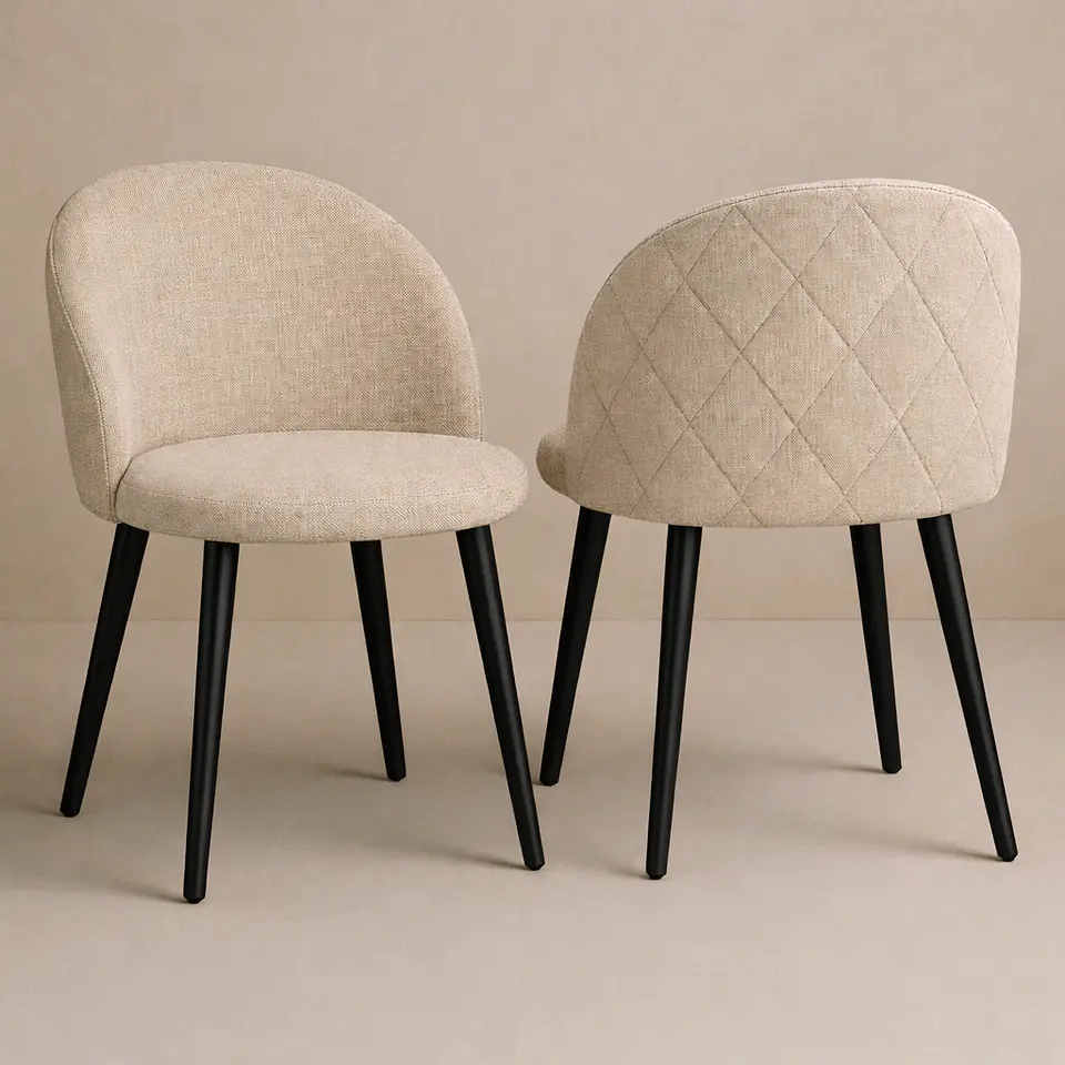 Silla Berna Lino Base Negro 8