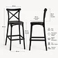 Taburete Crossback Basic Negro 65cm  - Miniatura 6