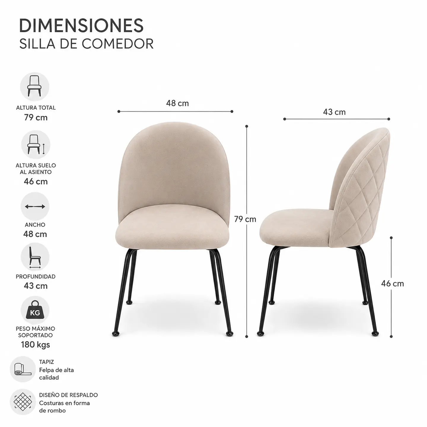 Silla B Black Velvet 12