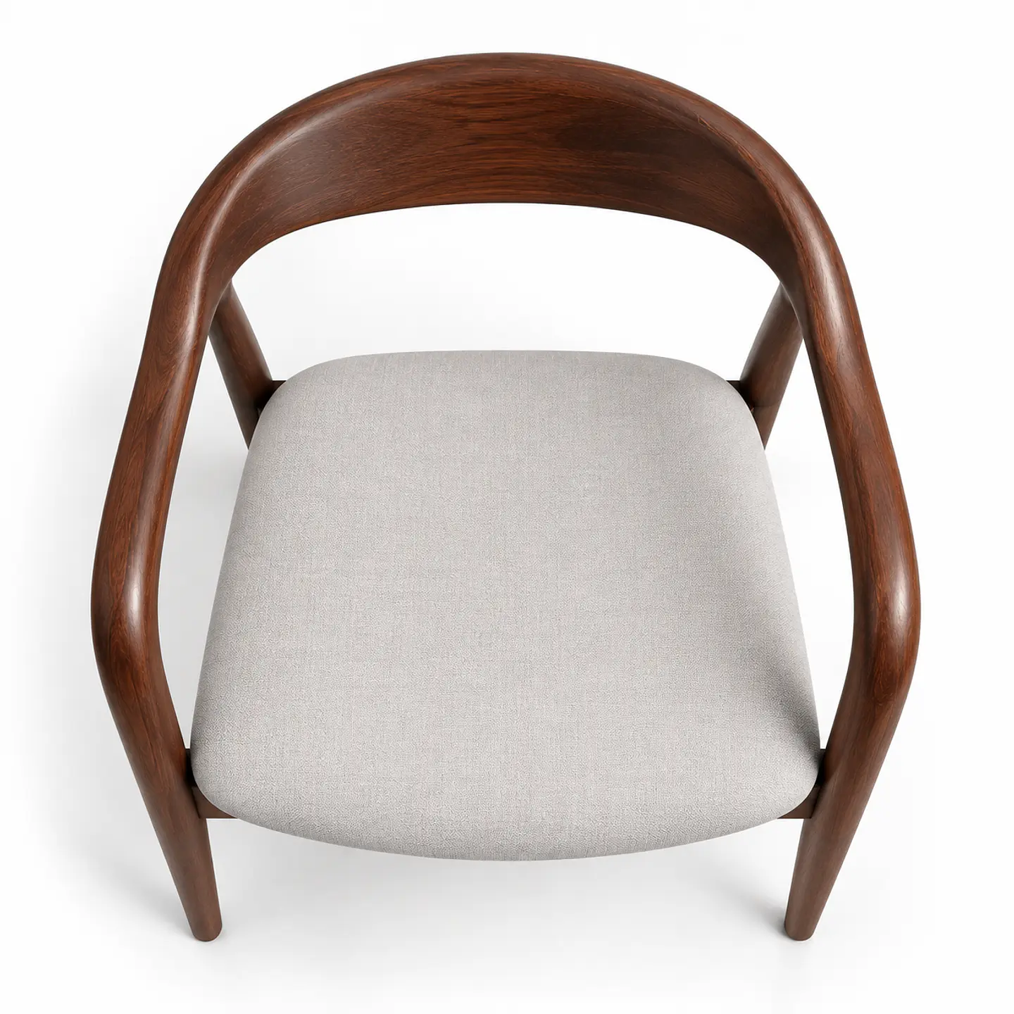Sitial Japandi de Madera Acolchado Lino 4