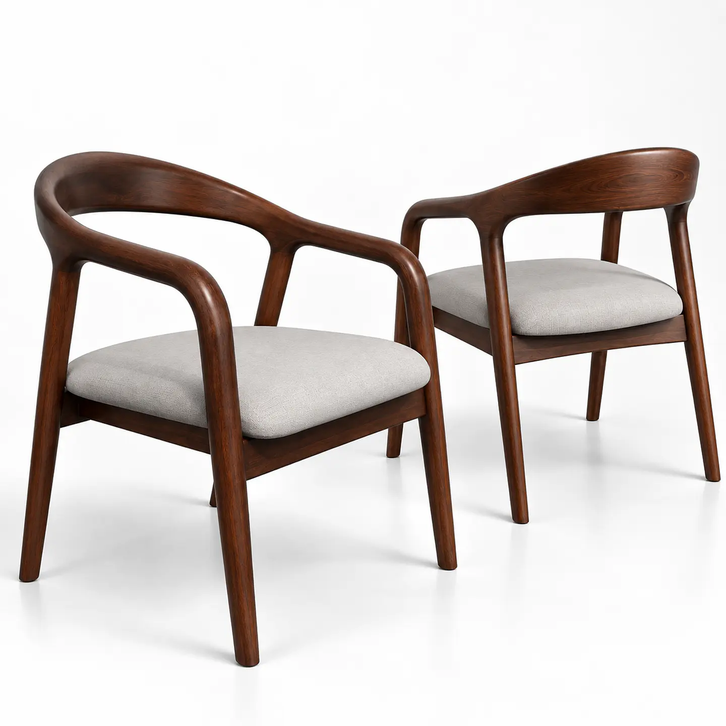 Sitial Japandi de Madera Acolchado Lino 6