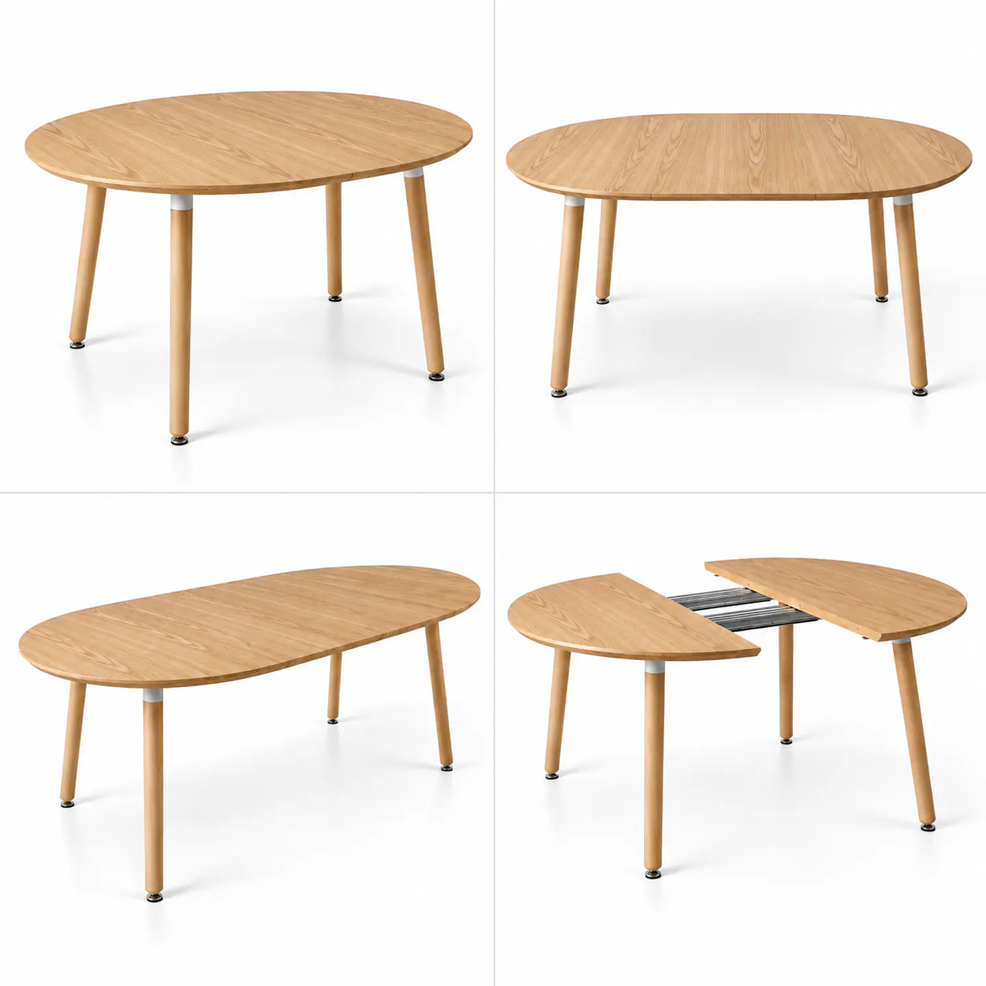 Mesa Extensible Wood 3 en 1 de 100cm a 140cm y 180cm 2