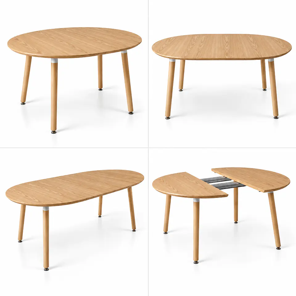 Mesa Extensible Wood 3 en 1 de 100cm a 140cm y 180cm 2