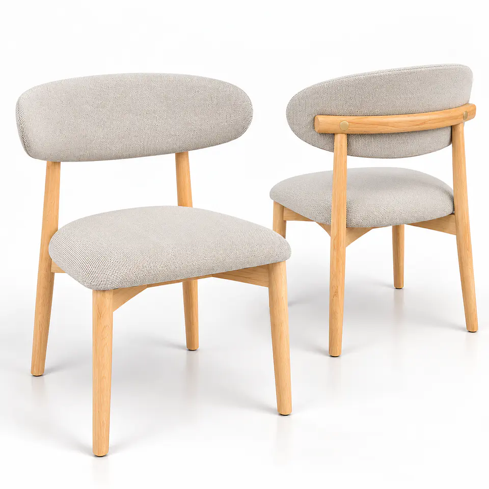 Silla Cesna de Madera Tapiz de Lino  6
