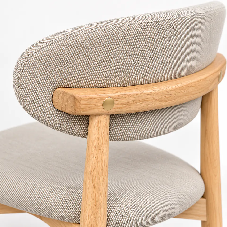 Silla Cesna de Madera Tapiz de Lino  5