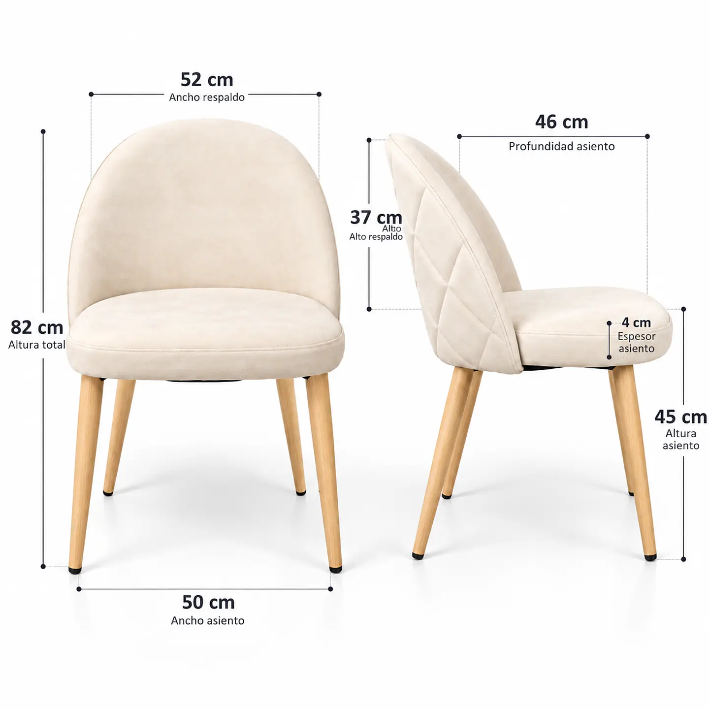 Silla Berna Top Oak Velvet  8