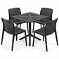 Set de Comedor Cuadrado Alto Tráfico Tower 80x80 cm + Sillas Rania - Miniatura 1