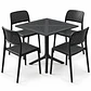 Set de Comedor Cuadrado Alto Tráfico Tower 80x80 cm + Sillas Hoffman - Miniatura 1