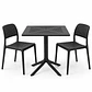 Set de Comedor Cuadrado Alto Tráfico Tower 80x80 cm + Sillas Hoffman - Miniatura 2
