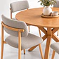 Set de Comedor Redondo Ohmioh de Madera + 4 Sillas Kana de Lino - Miniatura 3