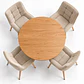 Set de Comedor Redondo Ohmioh de Madera + 4 Sillas Milano Top Oak de Lino - Miniatura 4