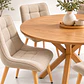 Set de Comedor Redondo Ohmioh de Madera + 4 Sillas Milano Top Oak de Lino - Miniatura 6