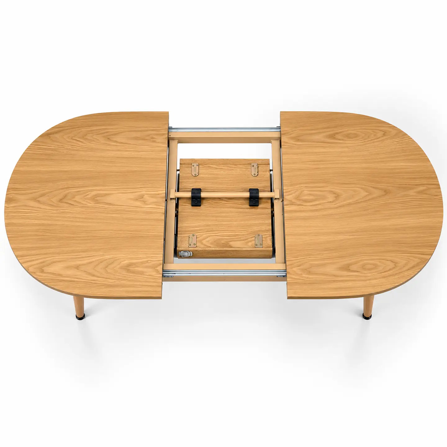 Comedor Extensible Wood 2 en 1 140x80cm a 180x80cm + Sillas Kana Lino Greige 9