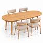 Comedor Extensible Wood 2 en 1 140x80cm a 180x80cm + Sillas Kana Lino Greige - Miniatura 2