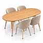 Comedor Extensible Wood 2 en 1 140x80cm a 180x80cm + Sillas Berna Top Soft Touch - Miniatura 2