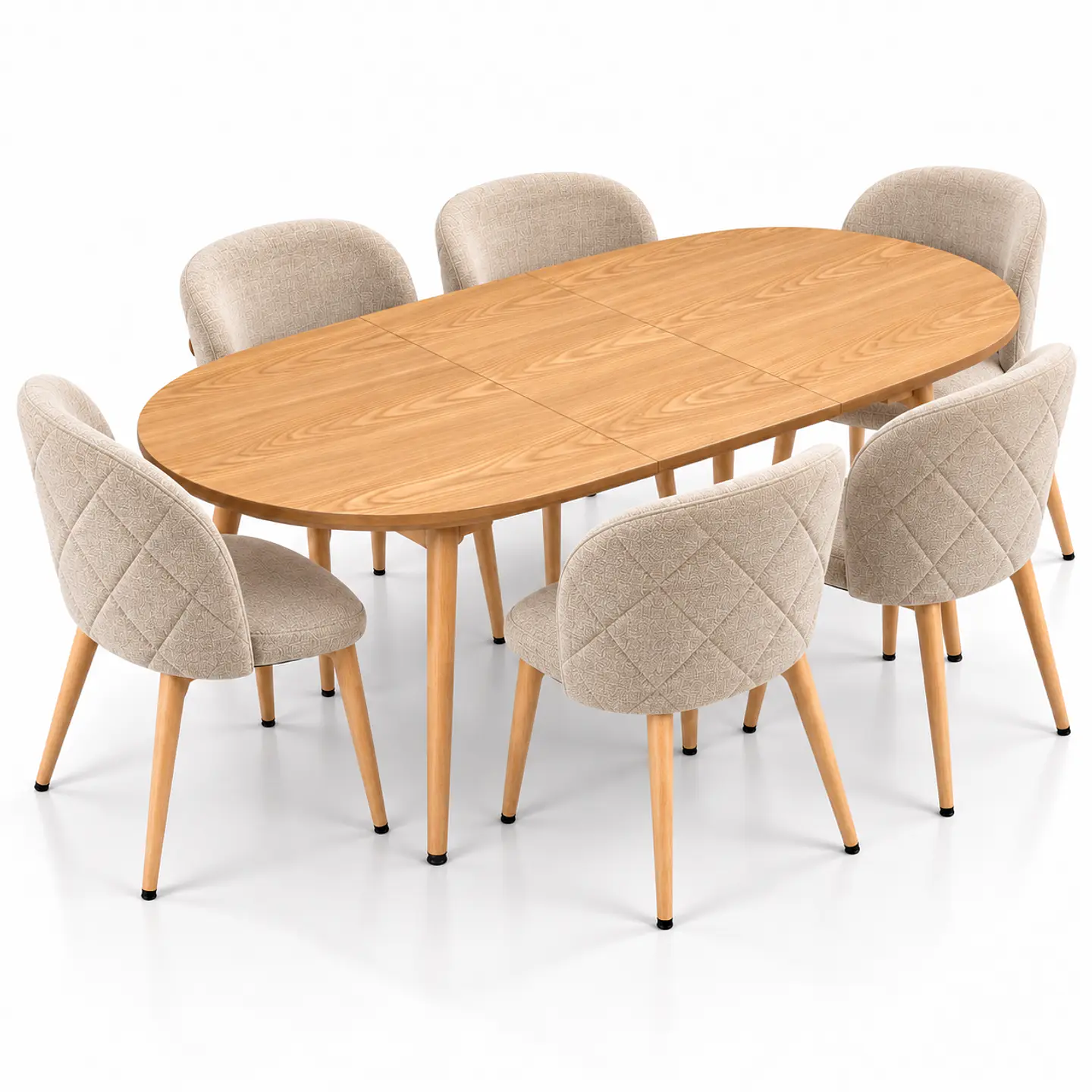 Comedor Extensible Wood 2 en 1 140x80cm a 180x80cm + Sillas Berna Top Soft Touch 1