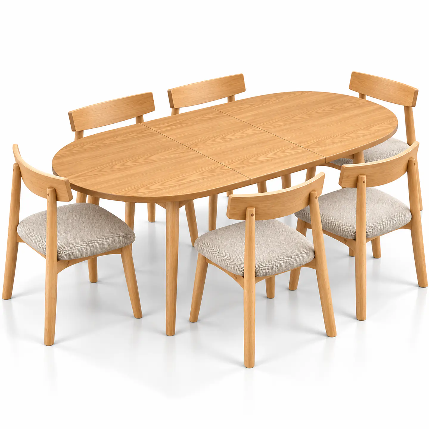 Comedor Extensible Wood 2 en 1 + Sillas Yuan de Madera 1