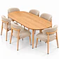 Comedor Extensible Wood 2 en 1 + Sillas Cesna Top Lino Beige Soft Touch - Miniatura 1