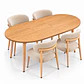 Comedor Extensible Wood 2 en 1 + Sillas Cesna Top Lino Beige Soft Touch - Miniatura 2