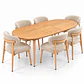 Comedor Extensible Wood 2 en 1 + Sillas Cesna Top Lino Beige Soft Touch - Miniatura 3