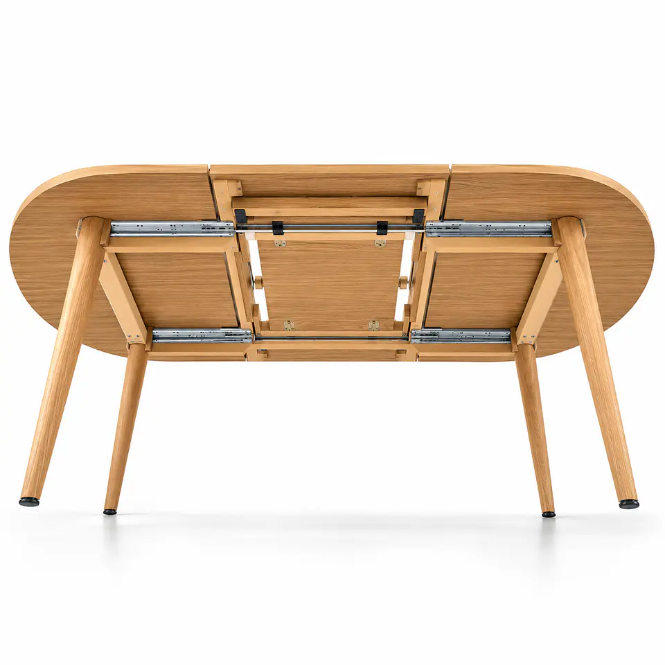 Comedor Extensible Wood 2 en 1 + Sillas Cesna Top Lino Beige Soft Touch 17