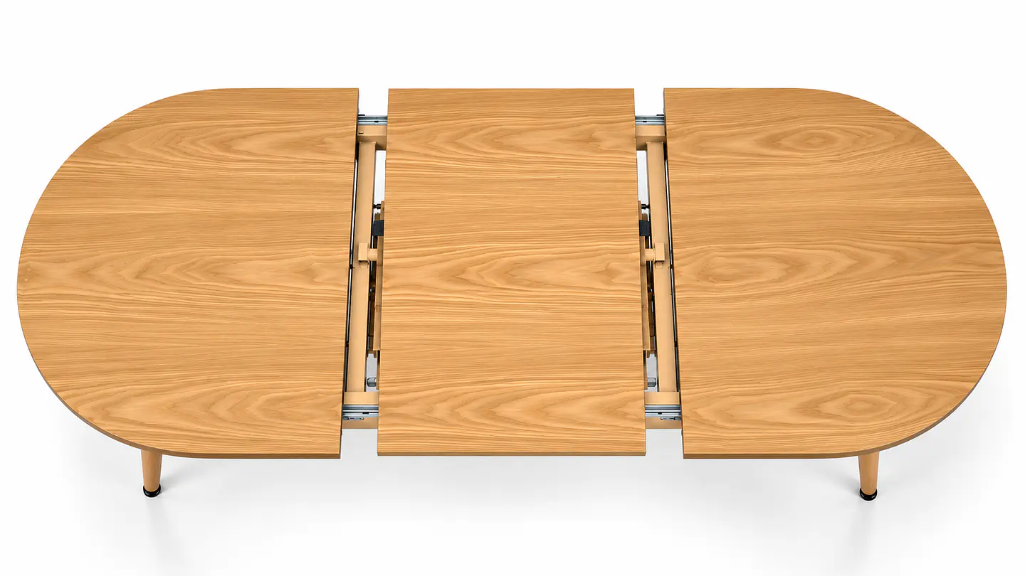 Comedor Extensible Wood 2 en 1 + Sillas Cesna Top Lino Beige Soft Touch 19