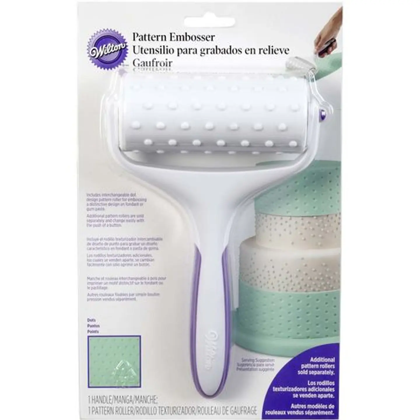  Jgo de mango y rodillo para estampar fondant Wilton 1907-13 1